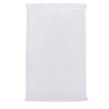 Premium Fringed Velour Fingertip & Spirit Towel (White Embroidered)